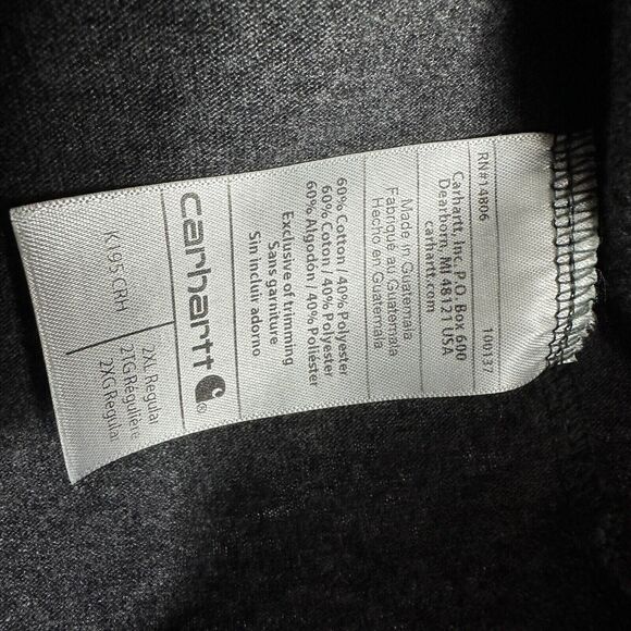 Carhartt Original Fit Short Sleeve Mens Size 2XL Dark Grey - Picture 5 of 9